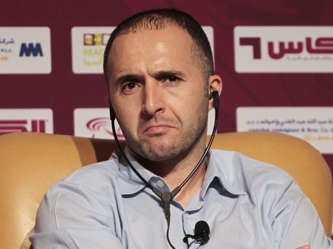 Lekhwiya's head coach Djamel Belmadi of Algeria attends the launch party of the Qatar Soccer Stars League Season 2011/2012 in Doha September 15, 2011. REUTERS/Fadi Al-Assaad (QATAR - Tags: SPORT SOCCER HEADSHOT)
