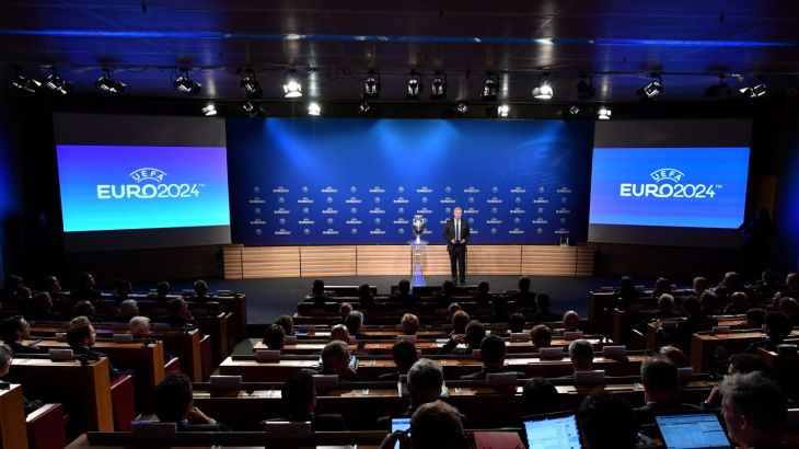 Soccer Football - Euro 2024 Host Announcement - Nyon, Switzerland - September 27, 2018 General view during the announcement Harold Cunningham/Pool via REUTERS
