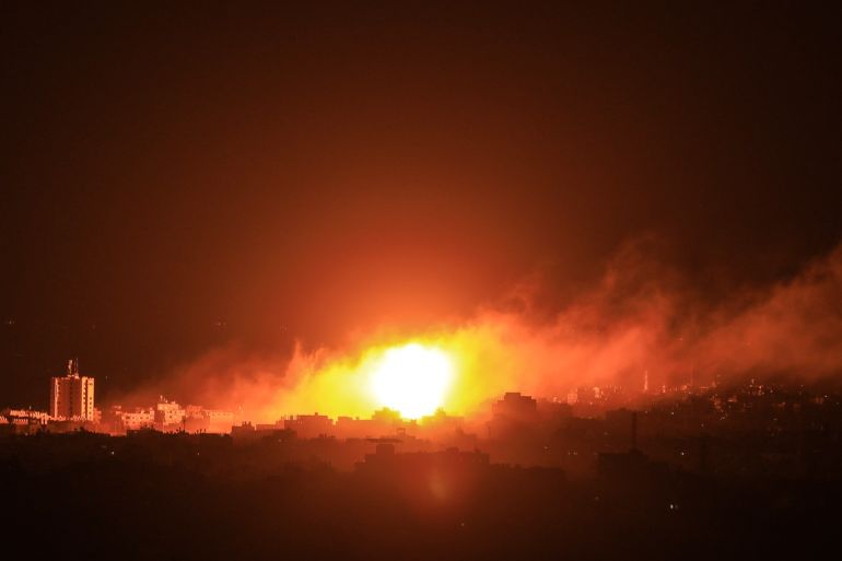 Israel strikes several targets in Gaza Strip- - BEIT LAHIA, GAZA - OCTOBER 26: Smokes rise after Israel launched airstrikes against several targets in the Gaza Strip in response to over a dozen rockets it said were fired toward the country, in Beit Lahia, Gaza on October 26, 2018. Fighter jets and helicopters pounded targets in Gaza for more than two hours, including Hamas sites, the Israeli army said in a press release.