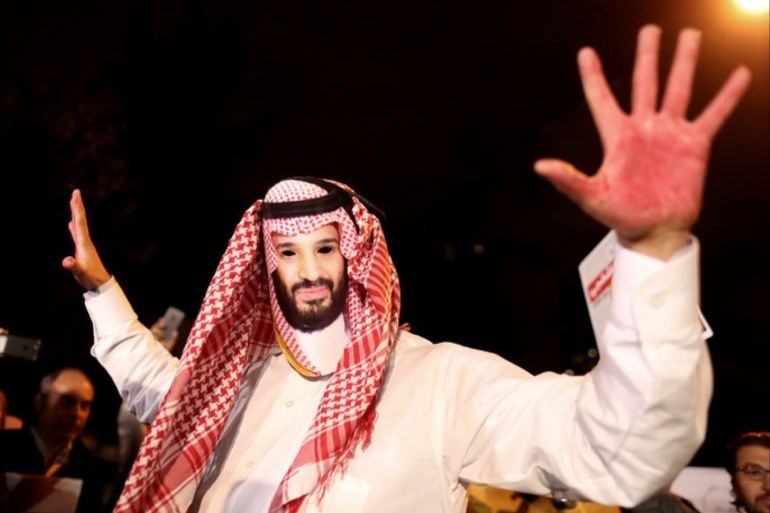 epa07119259 A protestor wears a mask of Saudi Crown Prince Mohammad Bin Salman with a red painted hands during the demonstration in front of Saudi Arabian consulate in Istanbul, Turkey, 25 October 2018. Turkish President Erdogan addressed the parliament on the case of Saudi journalist Jamaal Khashoggi on 23 October 2018, media reported that he said that Turkish investigators have strong evidence that Khashoggi's death was planned, and demanded that the whereabouts of the dead journalist's body be revealed and the suspects face trial in Turkey. Saudi Arabian official media on 19 October reported that journalists Jamal Khashoggi died as a result of a physical altercation inside the kingdom's consulate in Istanbul, where he was last seen entering on 02 October for routine paperwork. On 24 October, Mohammed bin Salman spoke of the killing of Khashoggi for the first time, describing it as 'a heinous crime that cannot be justified', and that Saudi Arabia and Turkey will work together to punish all culprits. EPA-EFE/ERDEM SAHIN