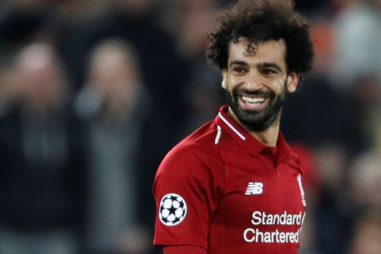 Soccer Football - Champions League - Group Stage - Group C - Liverpool v Napoli - Anfield, Liverpool, Britain - December 11, 2018 Liverpool's Mohamed Salah reacts Action Images via Reuters/Carl Recine