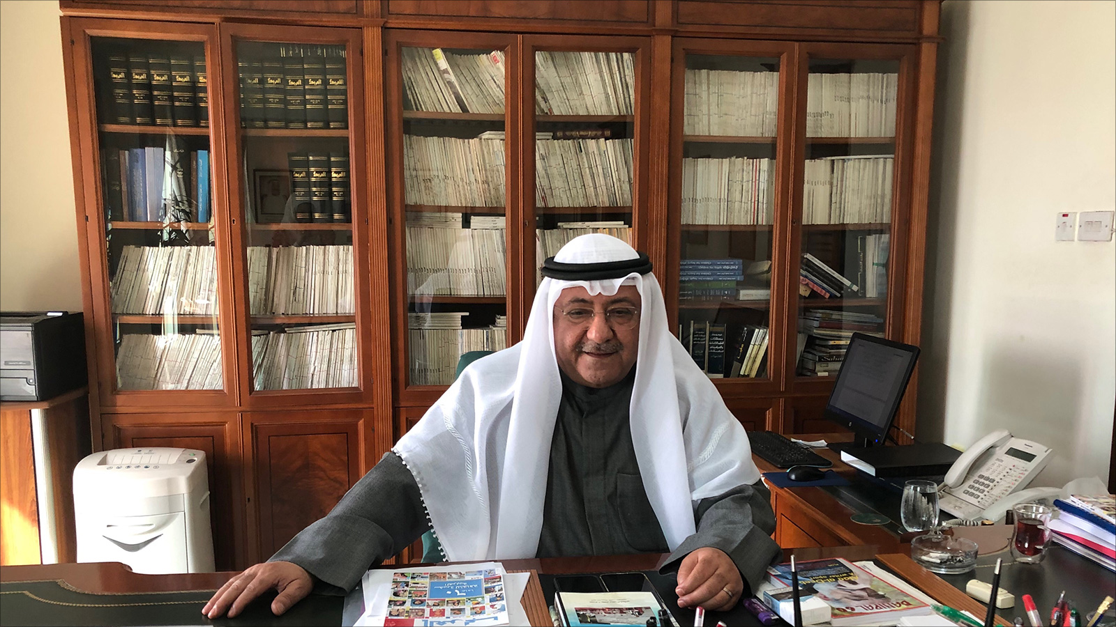 ‪العبد الجادر: مجلة العربي وإصداراتها أصبحت متوفرة عبر موقع إلكتروني وتطبيقات ذكية وفي مواقع التواصل الاجتماعي‬ (الجزيرة)