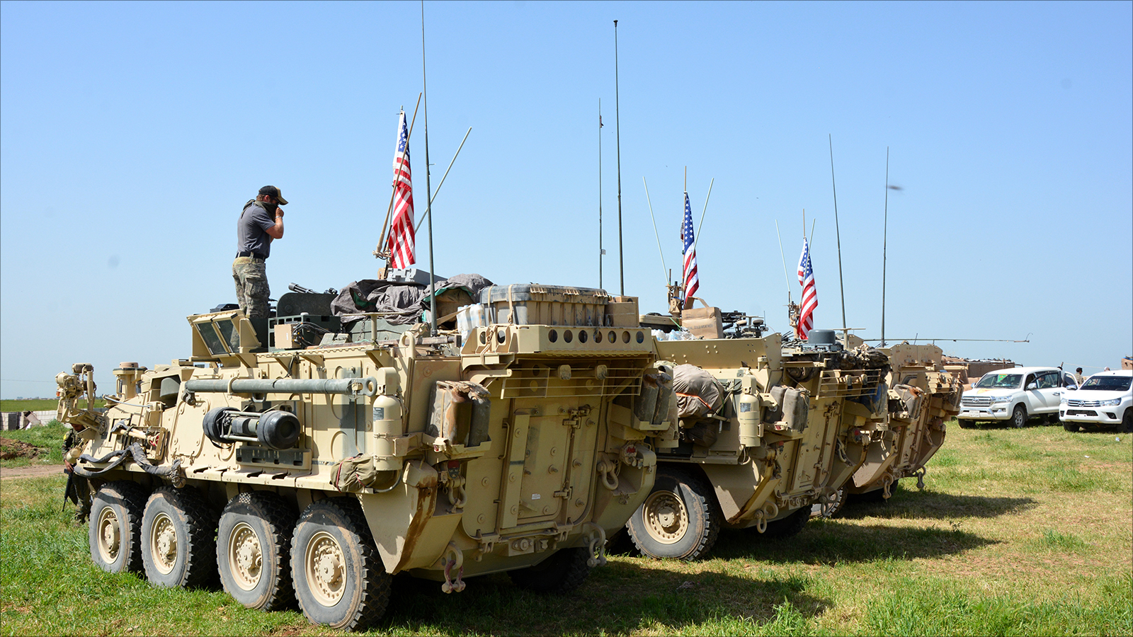 ‪قوات أميركية في مناطق قرب الحدود التركية شمال سوريا‬ (الأوروبية-أرشيف)