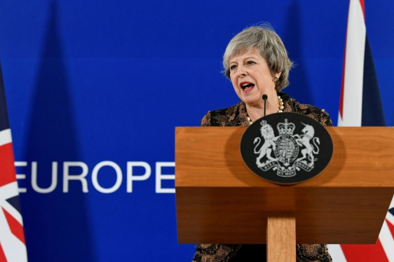 British Prime Minister Theresa May attends a news conference after a European Union leaders summit in Brussels, Belgium December 14, 2018. REUTERS/Piroschka Van De Wouw