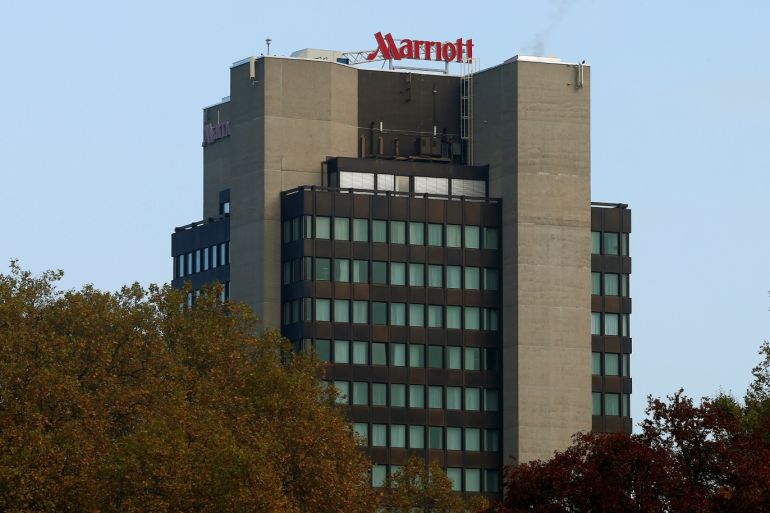 Company's logo is seen on the Marriot hotel in Zurich, Switzerland October 27, 2016. REUTERS/Arnd Wiegmann