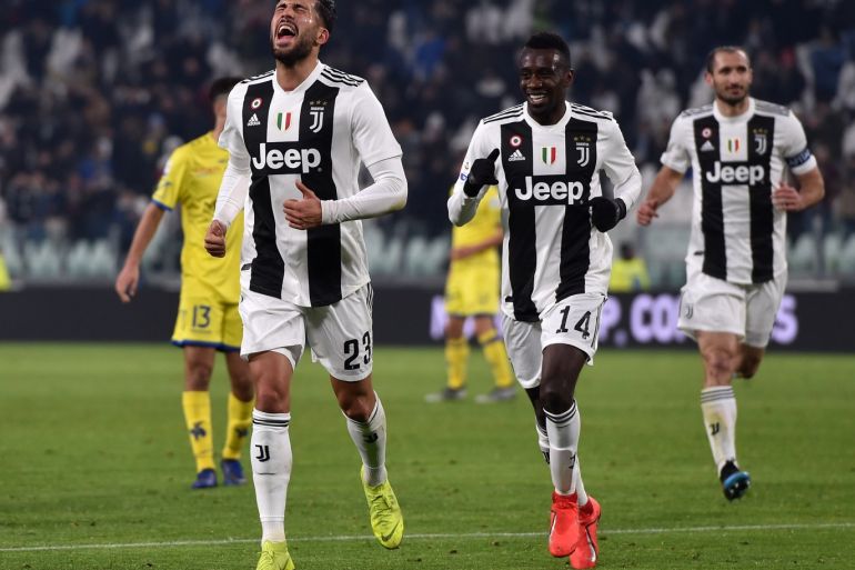 TURIN, ITALY - JANUARY 21: Emre Can of Juventus celebrates after scoring his team's second goal during the Serie A match between Juventus and Chievo at Allianz Stadium on January 21, 2019 in Turin, Italy. (Photo by Tullio M. Puglia/Getty Images)