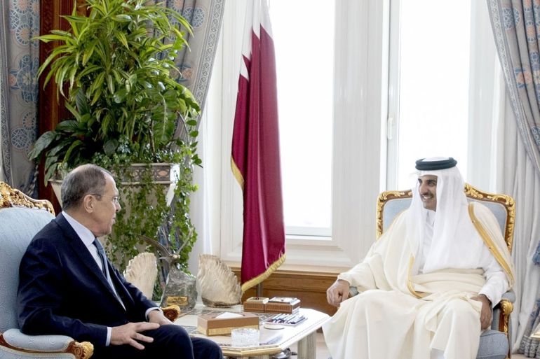 Russian Foreign Minister Sergei Lavrov in Qatar- - DOHA, QATAR - MARCH 04: (----EDITORIAL USE ONLY – MANDATORY CREDIT -