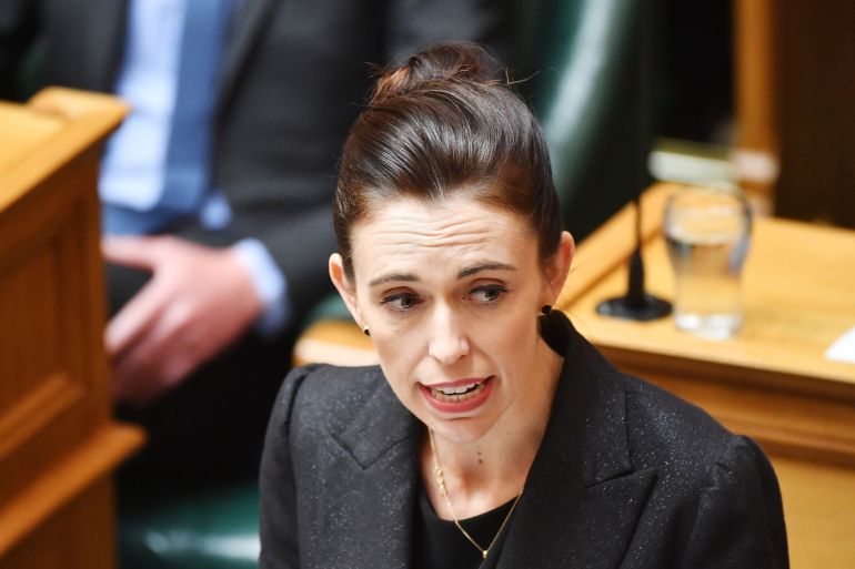 WELLINGTON, NEW ZEALAND - MARCH 19: Prime Minister Jacinda Ardern speaks to the house at Parliament as New Zealand considers gun law reforms on March 19, 2019 in Wellington, New Zealand. 50 people were killed, and dozens are still injured in hospital after a gunman opened fire on two Christchurch mosques on Friday, 15 March. The accused attacker, 28-year-old Australian, Brenton Tarrant, has been charged with murder and remanded in custody until April 5. The attack is the worst mass shooting in New Zealand's history. (Photo by Mark Tantrum/Getty Images)