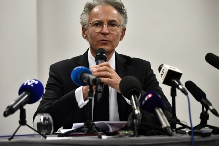 epa07413291 Francois Zimeray, Carlos Ghosn family's Defense Lawyer speaks during press conference about the question of respect for Human Rights in the case against Carlos Ghosn, in Paris, France, 04 March 2019. Carlos Ghosn, Nissan chairman has been arrested by Tokyo prosecutors on 19 November 2018, over the alleged violation of Japan's financial instruments and exchange act. He is suspected of having understated his own corporate income, reports added. EPA-EFE/Julie