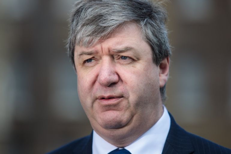 LONDON, ENGLAND - APRIL 18: Liberal Democrat MP Alistair Carmichael speaks to assembled media on College Green outside the Houses of Parliament on April 18, 2017 in London, England. British Prime Minister Theresa May has called a general election for the United Kingdom, to be held on June 8. The last election was held in 2015 with a Conservative party majority win. (Photo by Jack Taylor/Getty Images)