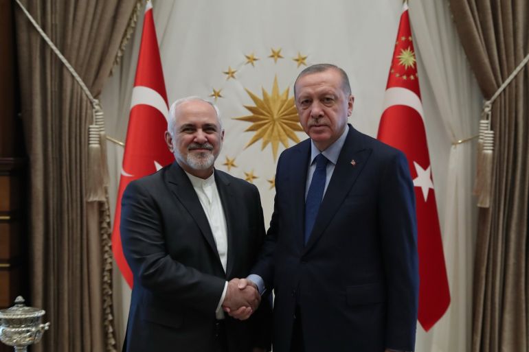 Recep Tayyip Erdogan - Mohammad Javad Zarif- - ANKARA, TURKEY - APRIL 17: (----EDITORIAL USE ONLY – MANDATORY CREDIT -