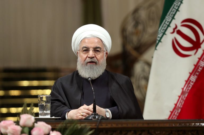 Imran Khan - Hassan Rouhani press conference in Tehran- - IRAN, TEHRAN - APRIL 22: (----EDITORIAL USE ONLY – MANDATORY CREDIT -