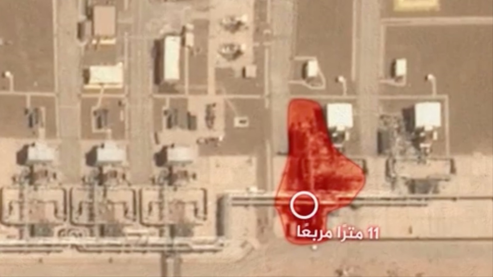 ‪القصف بالطائرات المسيرة استهدف الأنبوب في نطاق 11 مترا‬ (الجزيرة)