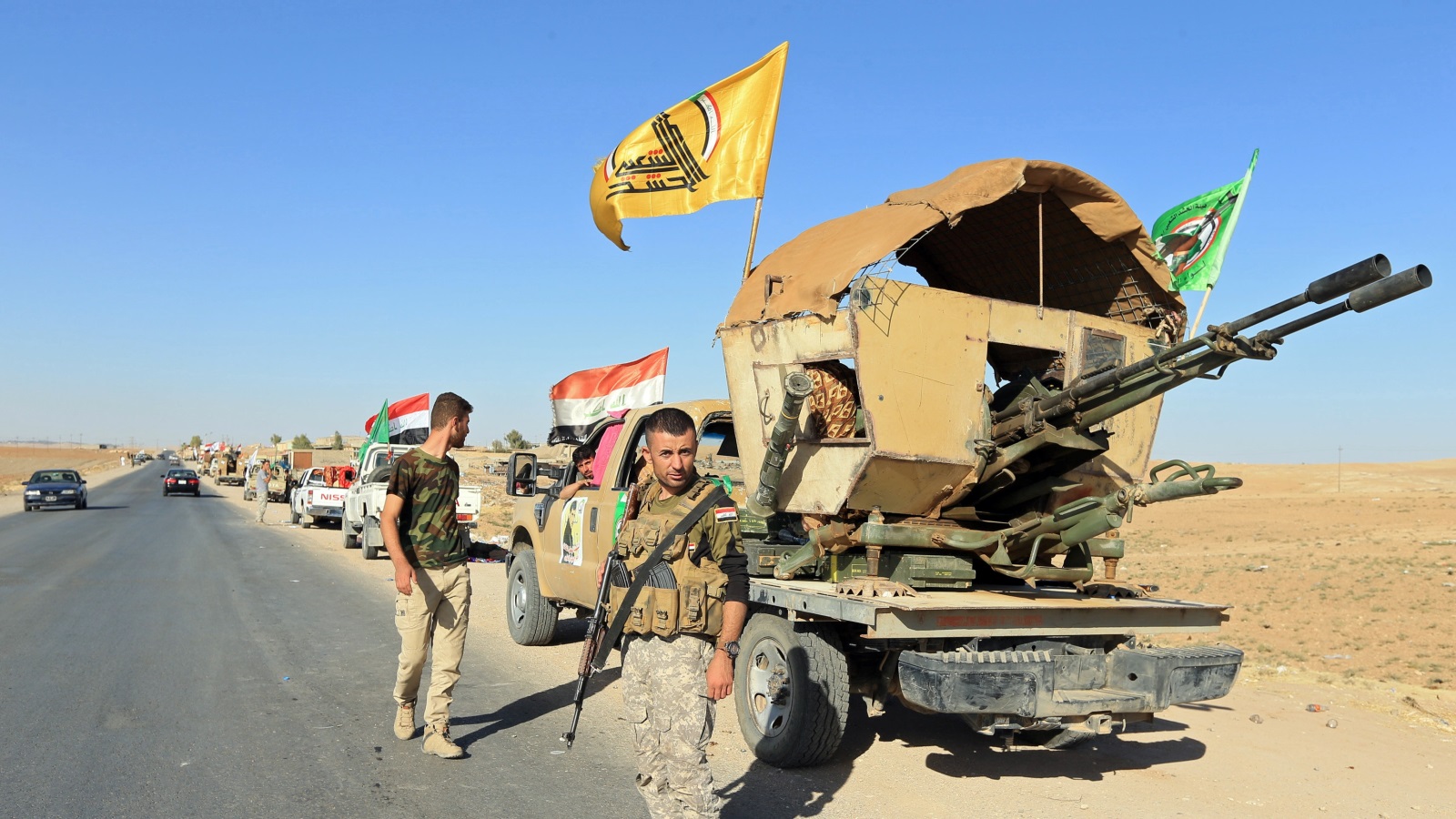 قوات من الحشد الشعبي خلال انتشار سابق لها شمالي العراق (رويترز)