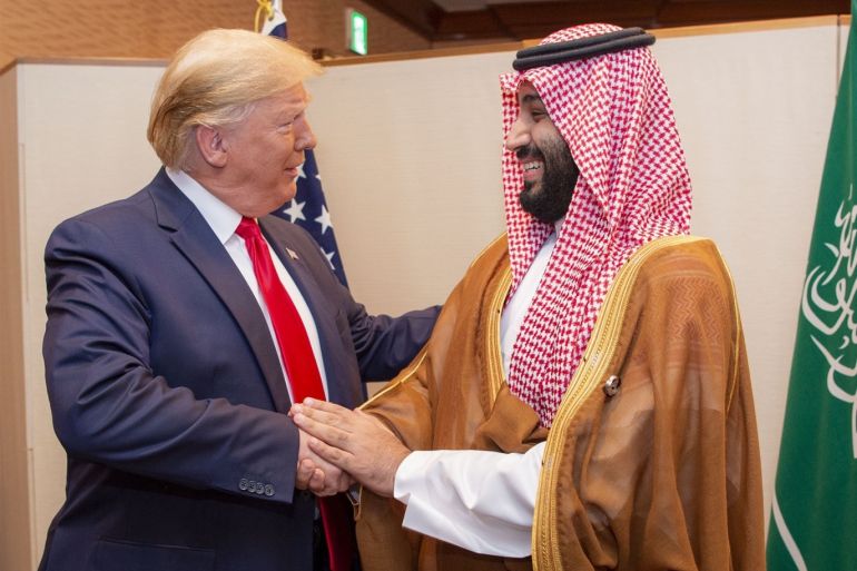 US President Trump meets Crown Prince of Saudi Arabia Al Saud- - OSAKA, JAPAN - JUNE 29: (----EDITORIAL USE ONLY – MANDATORY CREDIT -
