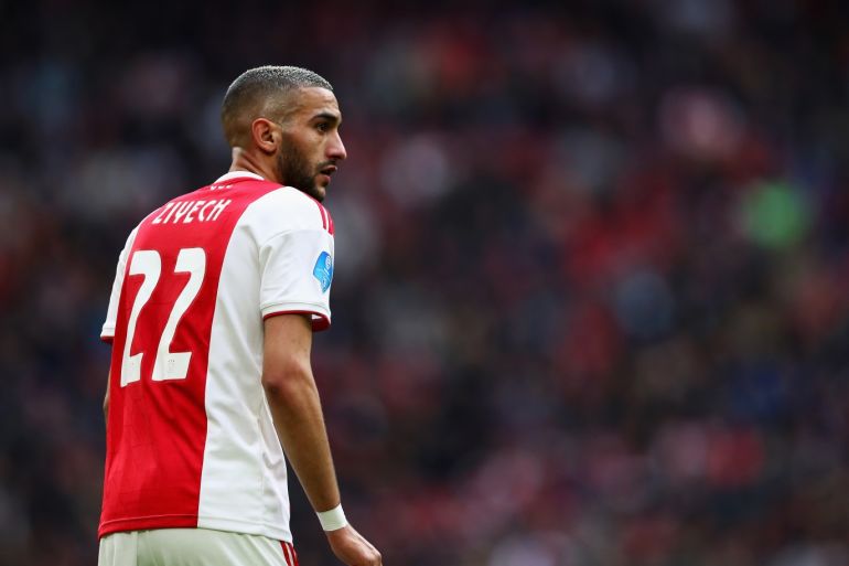 AMSTERDAM, NETHERLANDS - MAY 12: Hakim Ziyech of Ajax looks on during the Dutch Eredivisie match between Ajax and Utrecht at Johan Cruyff Arena on May 12, 2019 in Amsterdam, Netherlands. (Photo by Dean Mouhtaropoulos/Getty Images)