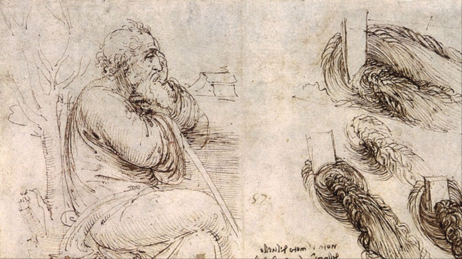 ‪تخطيط للفنان ليوناردو دافنشي‬ تخطيط للفنان ليوناردو دافنشي (مواقع التواصل)