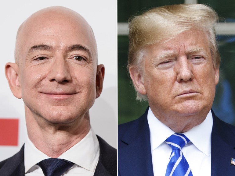 Jeff Bezos and Donald Trump