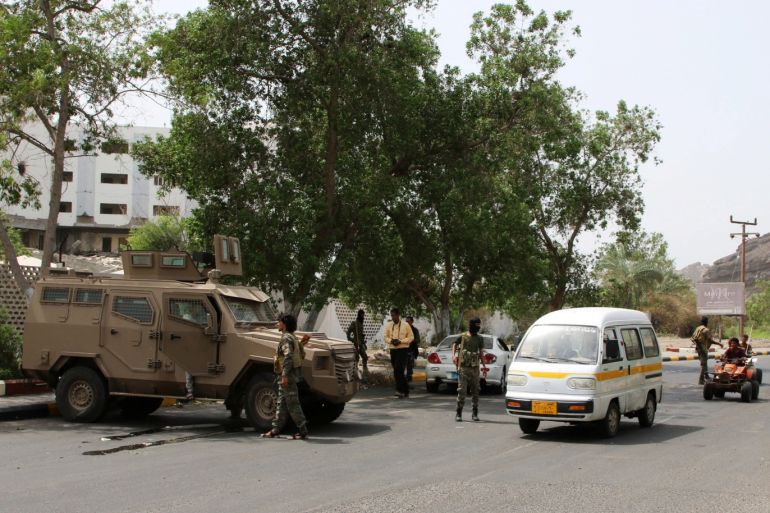 REFILE - CORRECTING STYLE Yemen's southern separatist troops man checkpoints in Aden, Yemen August 12, 2019. REUTERS/Fawaz Salman