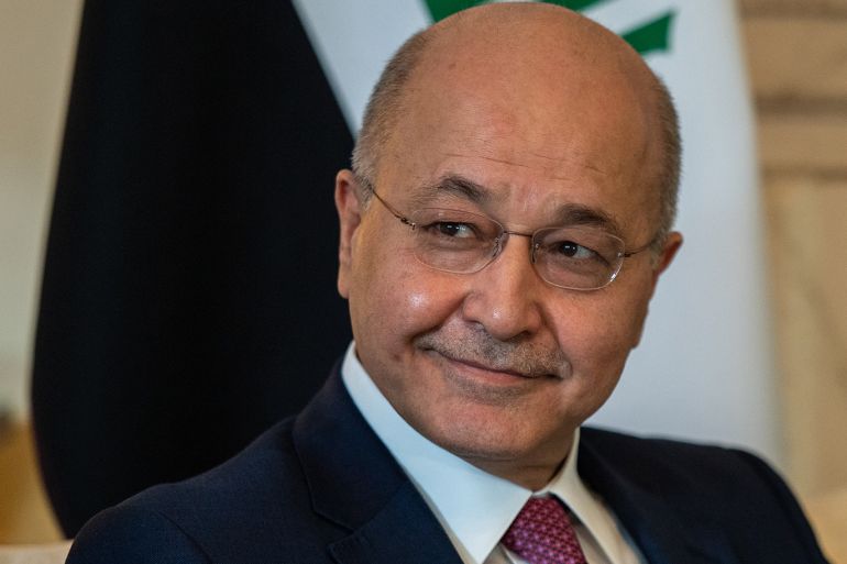 LONDON, ENGLAND - JUNE 25: The President of Iraq, Barham Salih meets with UK Prime Minister, Theresa May (unseen) at 10 Downing Street on June 25, 2019 in London, England. (Photo by Chris J Ratcliffe - WPA Pool/Getty Images)