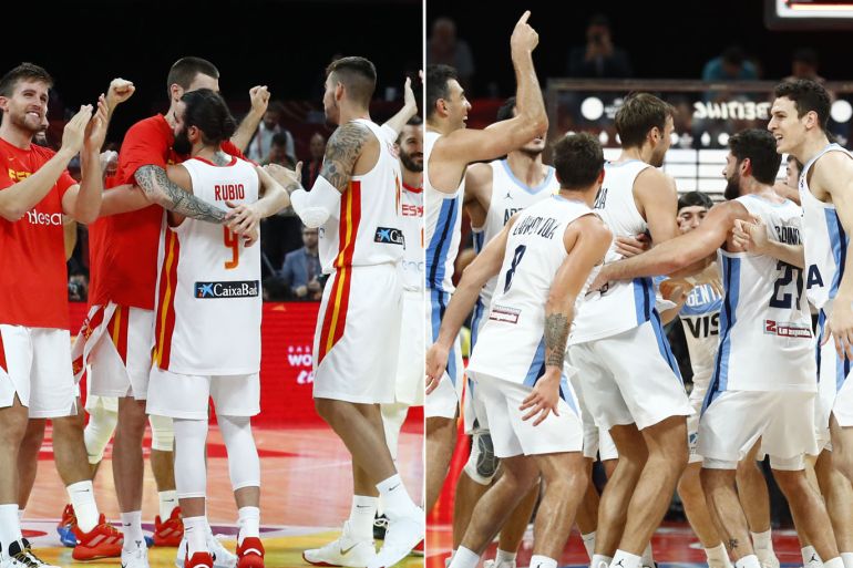 كومبو أرجنتين وإسبانيا لكرة السلة (رويترز)