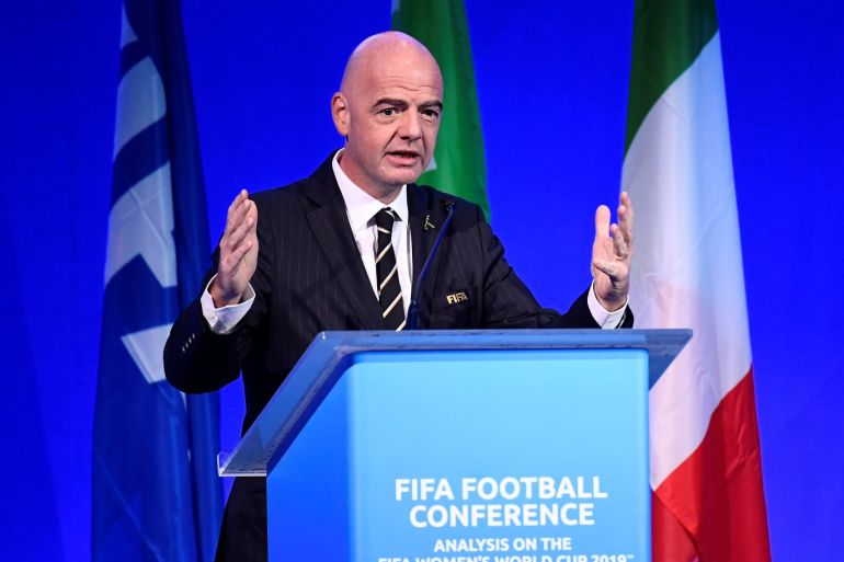 Soccer Football - FIFA Football Conference - Milan, Italy - September 22, 2019 FIFA President Gianni Infantino during the conference REUTERS/Flavio Lo Scalzo