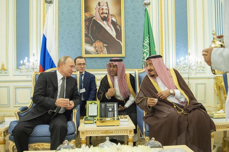 Russian President Vladimir Putin in Riyadh- - RIYADH, SAUDI ARABIA - OCTOBER 14: (----EDITORIAL USE ONLY – MANDATORY CREDIT -