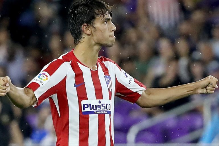 ORLANDO, FLORIDA - JULY 31: Joao Felix #7 of Atletico de Madrid celbrates after scoring a goal against the MLS All-Stars during the 2019 MLS All-Star Game at Exploria Stadium on July 31, 2019 in Orlando, Florida. Sam Greenwood/Getty Images/AFP== FOR NEWSPAPERS, INTERNET, TELCOS & TELEVISION USE ONLY ==