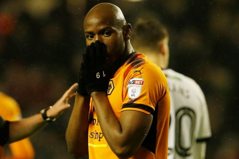 Soccer Football - Championship - Wolverhampton Wanderers vs Sheffield United - Molineux Stadium, Wolverhampton, Britain - Febraury 3, 2018 Wolves' Benik Afobe reacts after a missed scoring opportunity Action Images/Craig Brough EDITORIAL USE ONLY. No use with unauthorized audio, video, data, fixture lists, club/league logos or