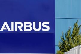 The logo of Airbus Group is seen on the company's headquarters building in Toulouse, Southwestern France, April 18, 2017.  REUTERS/Regis Duvignau