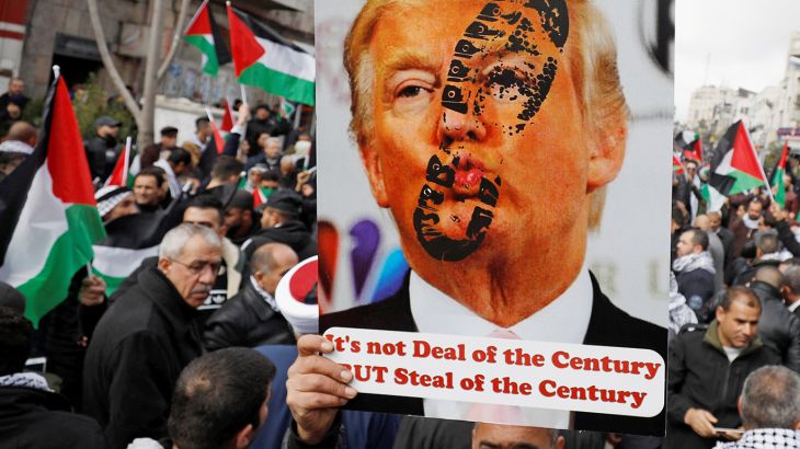 مظاهرات بالضفة وغزة دعما لموقف القيادة الفلسطينية الرافض لخطة السلام الأميركية