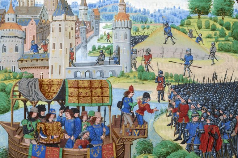 لقاء الملك الإنجليزي ريتشارد الثاني مع متمردي ثورة الفلاحين عام 1381 (ويكيبيدييأ)