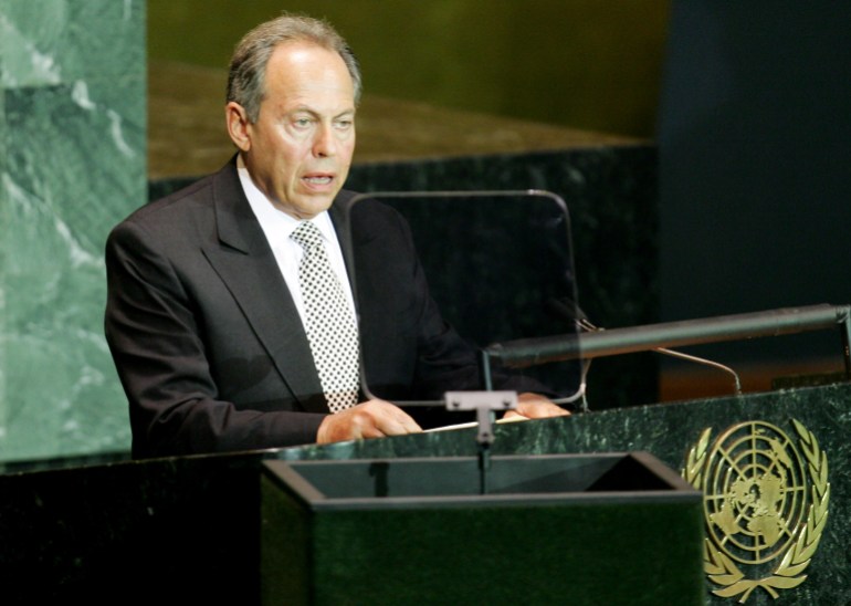 President of Lebanon addresses the 2005 World Summit in New York.