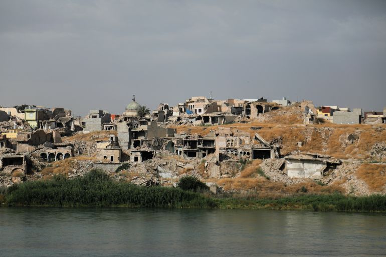 A view shows the destroyed houses in the old city of Mosul