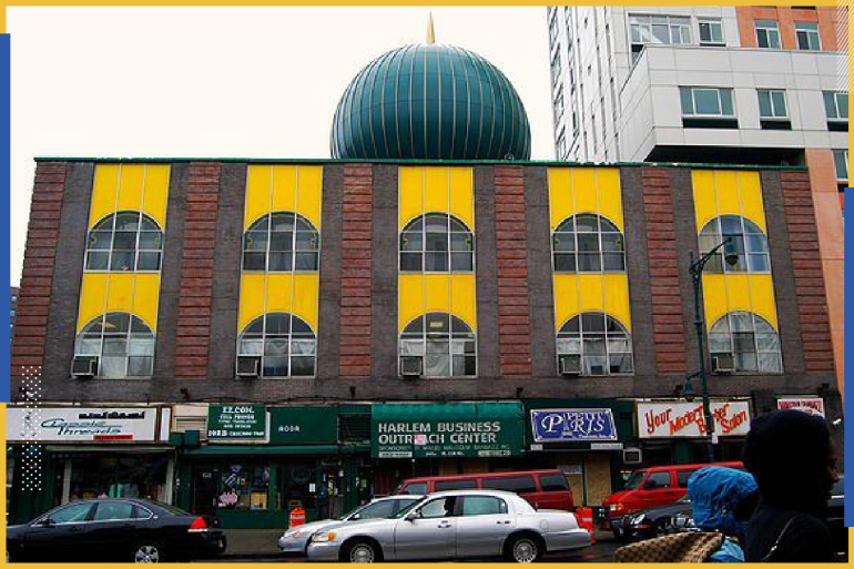 مسجد رقم7 في هارلم بولاية نيويورك الذي كان مالكوم إكس إمامه وخطيبه (مواقع التواصل الاجتماعي)