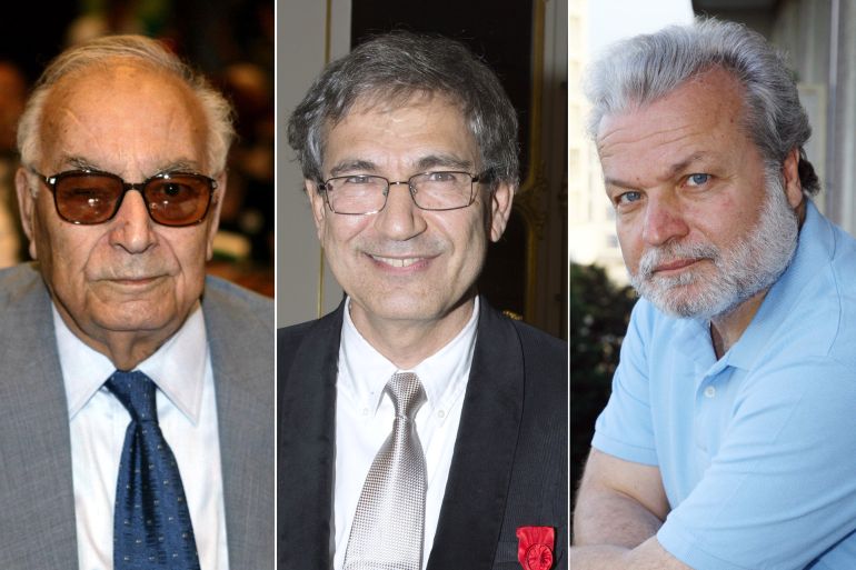 كومبو يجمع الأدباء الأتراك يشار كمال وأورهان باموق ونديم غورسيل Yaşar Kemal , Orhan Pamuk , Nedim Gürsel