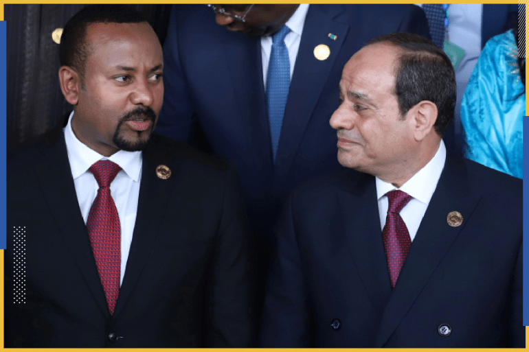 Egyptian President Abdel Fattah el-Sisi talks with Ethiopian Prime Minister Abiy Ahmed at the opening of the 33rd Ordinary Session of the Assembly of the Heads of State and the Government of the African Union (AU) in Addis Ababa, Ethiopia, February 9, 2020. REUTERS/Tiksa Negeri (الفرنسية)