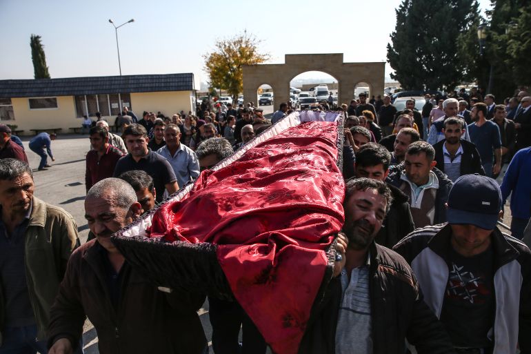 Funeral of Azerbaijanis died in Ganja attack