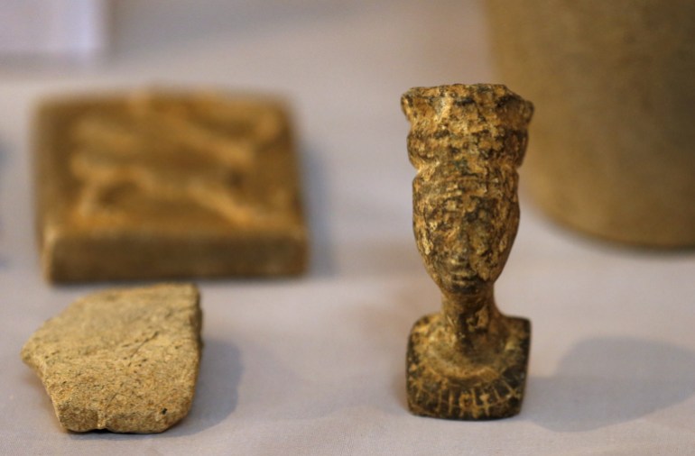 Recovered artifacts are seen at the National Museum of Iraq in Baghdad