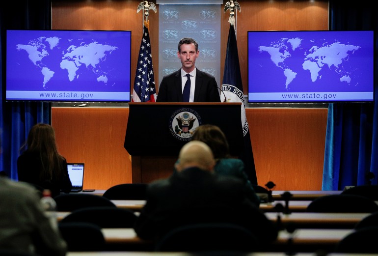 U.S. State Department Spokesman Ned Price holds news briefing at State Department in Washington