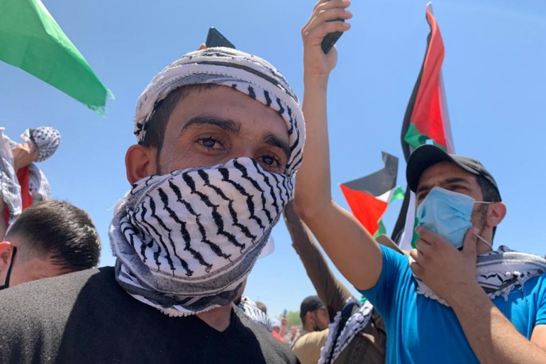 تظاهرات أردنية قرب الحدود مع فلسطين