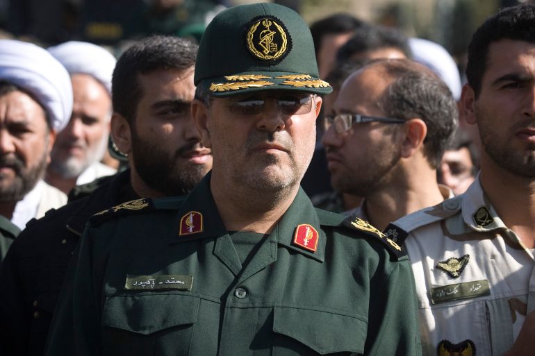 Head of Iran's Revolutionary guards ground forces Pakpour attends a funeral ceremony in Tehran