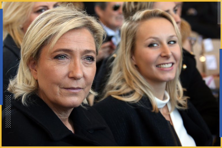 French National Front political party leader Marine Le Pen (L) and politician Marion Marechal-Le Pen attend a ceremony in tribute to the victims and the families of the fatal truck attack three months ago, in NIce, France, October 15, 2016. REUTERS/Eric Gaillard