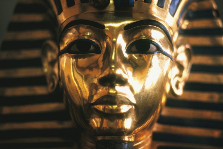 Tutankhamun's mask, Cairo Museum, Egypt - stock photo