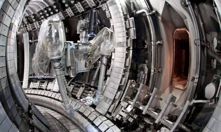 ‘The output of fusion power was equivalent to four onshore wind turbines.’ The Joint European Torus tokamak. Photograph: CEA-IRFM/EUROfusion/Zuma Press Wire/Rex/Shutterstock
