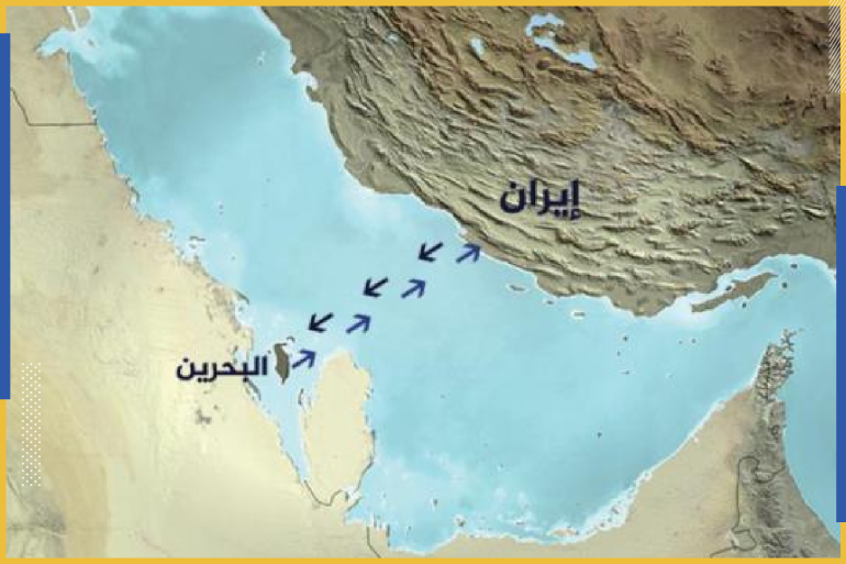خريطة البحرين وحدودها مع ايران