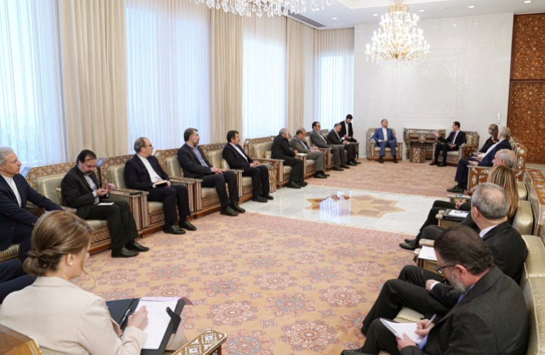 Iran's Foreign Minister Hossein Amir-Abdollahian meets with Syria's President Bashar al-Assad in Damascus