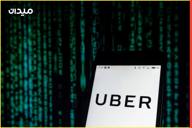 KIEV, UKRAINE - Aug. 17, 2018: Uber company logo seen displayed on smart phone.