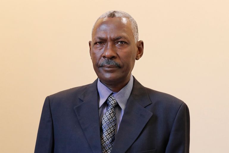 Maj. Gen. Yassin Ibrahim Yassin poses for a portrait after taking the oath as Minister of Defense at the Presidential Palace in Khartoum, Sudan, Tuesday, June 2, 2020. The ceremony came more than two months after the death of the former defense chief and amid tensions with neighboring Ethiopia. (AP Photo/Marwan Ali)