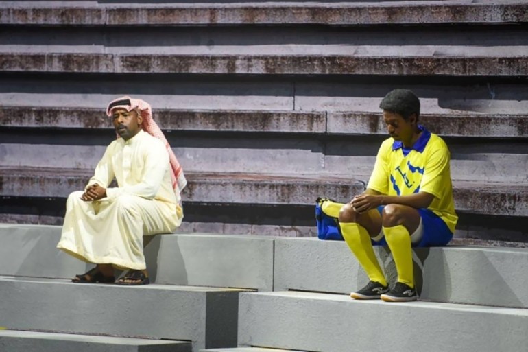 مسرحية السهم الملتهب تجربة فنية سعودية تهدف إلى التذكير بانتصارات ومسيرة ماجد عبدالله (الصحافة السعودية)